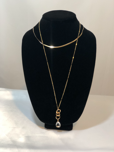 Gold Colored Tear Drop Necklace